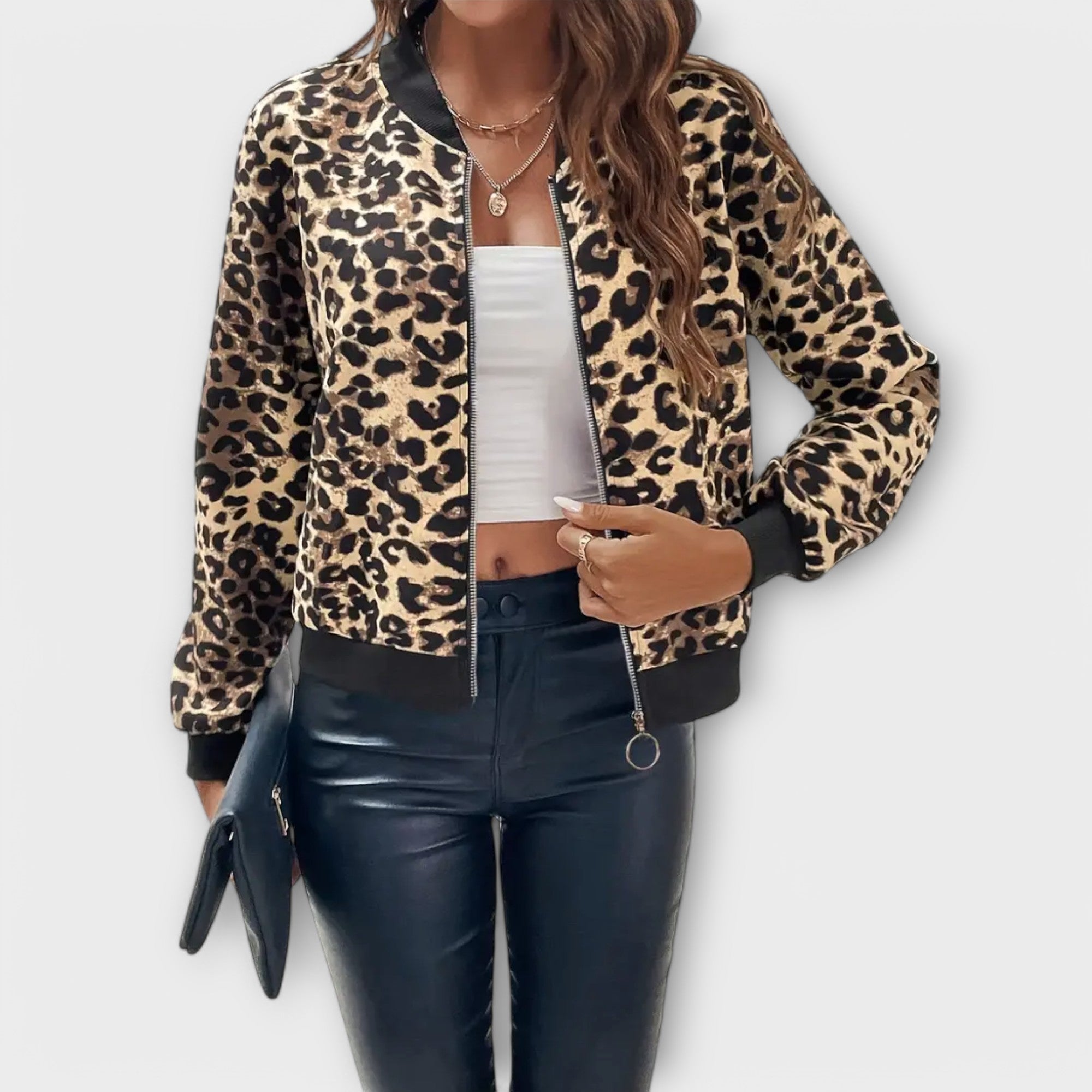 Raquel - Elegantný Kabát s Leopardím Vzorom