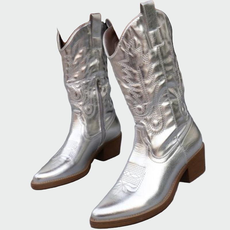 Aneta | Stivali cowboy metallici