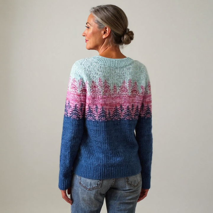 Maglione con effetto ombré in tonalità naturali