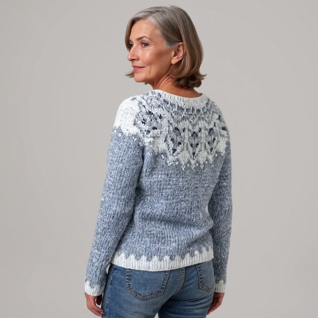 Maglione lavorato a maglia con motivo sulle spalle