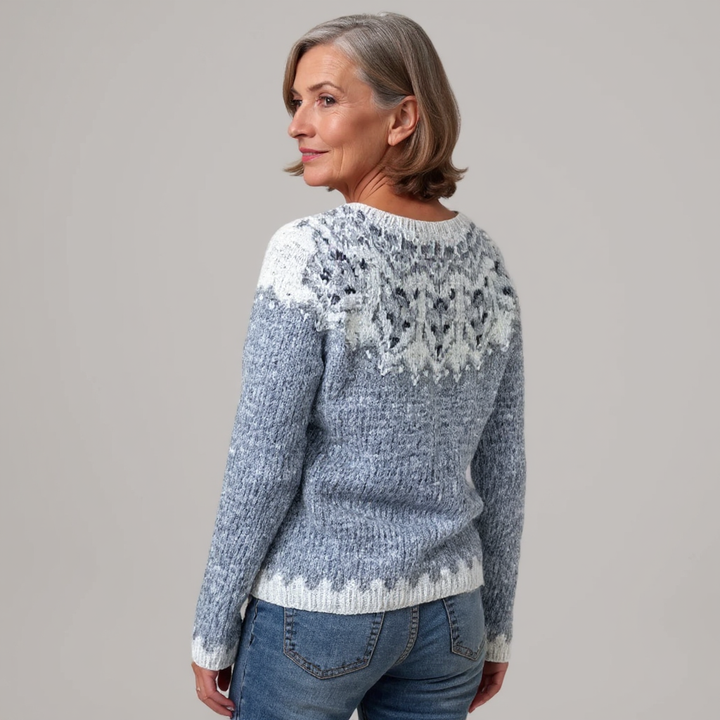 Maglione lavorato a maglia con motivo sulle spalle