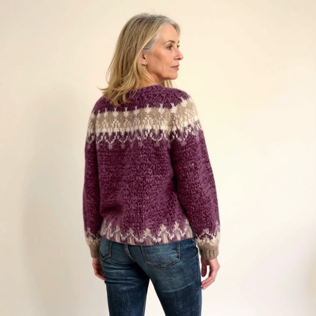 Maglione lavorato a maglia in toni neutri con motivo rustico