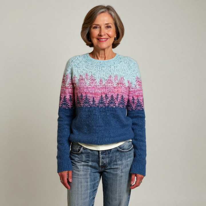Maglione lavorato a maglia con effetto ombré in tonalità naturali