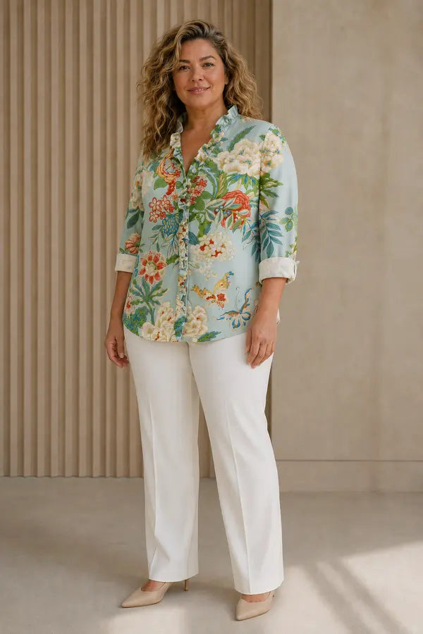 Xénia | Blusa con fiori e farfalle