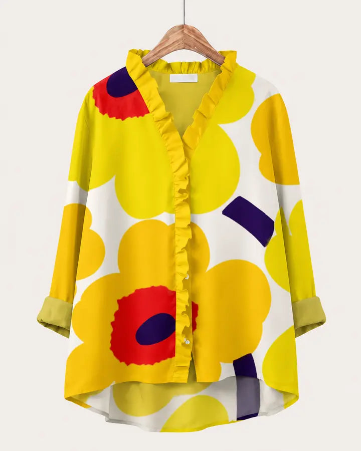 Lesana | Blusa a fantasia con delicato volant