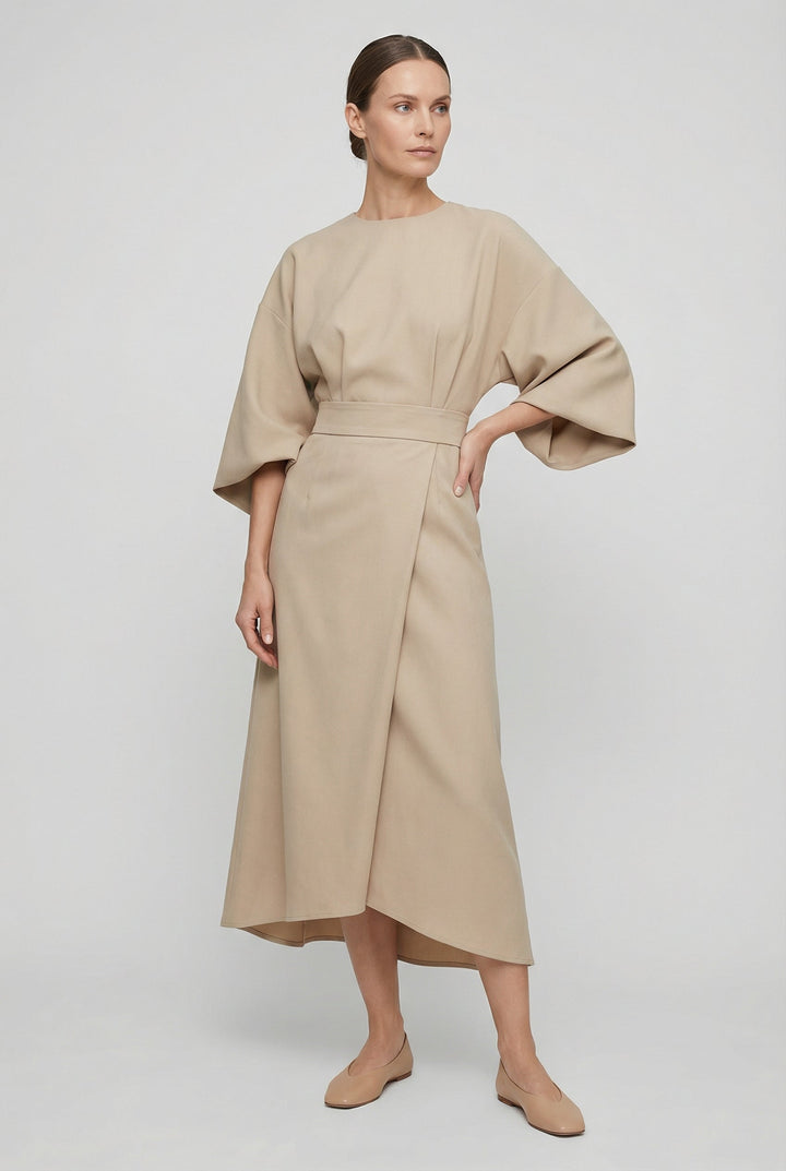 Erika | Abito maxi leggero con cintura