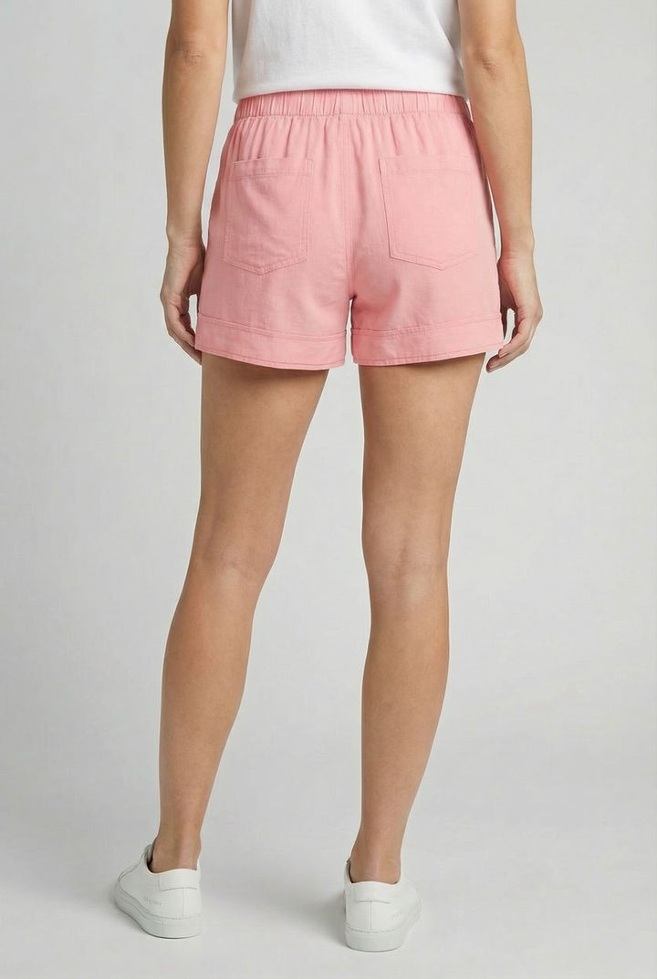 Shorts con legatura in vita e tasche