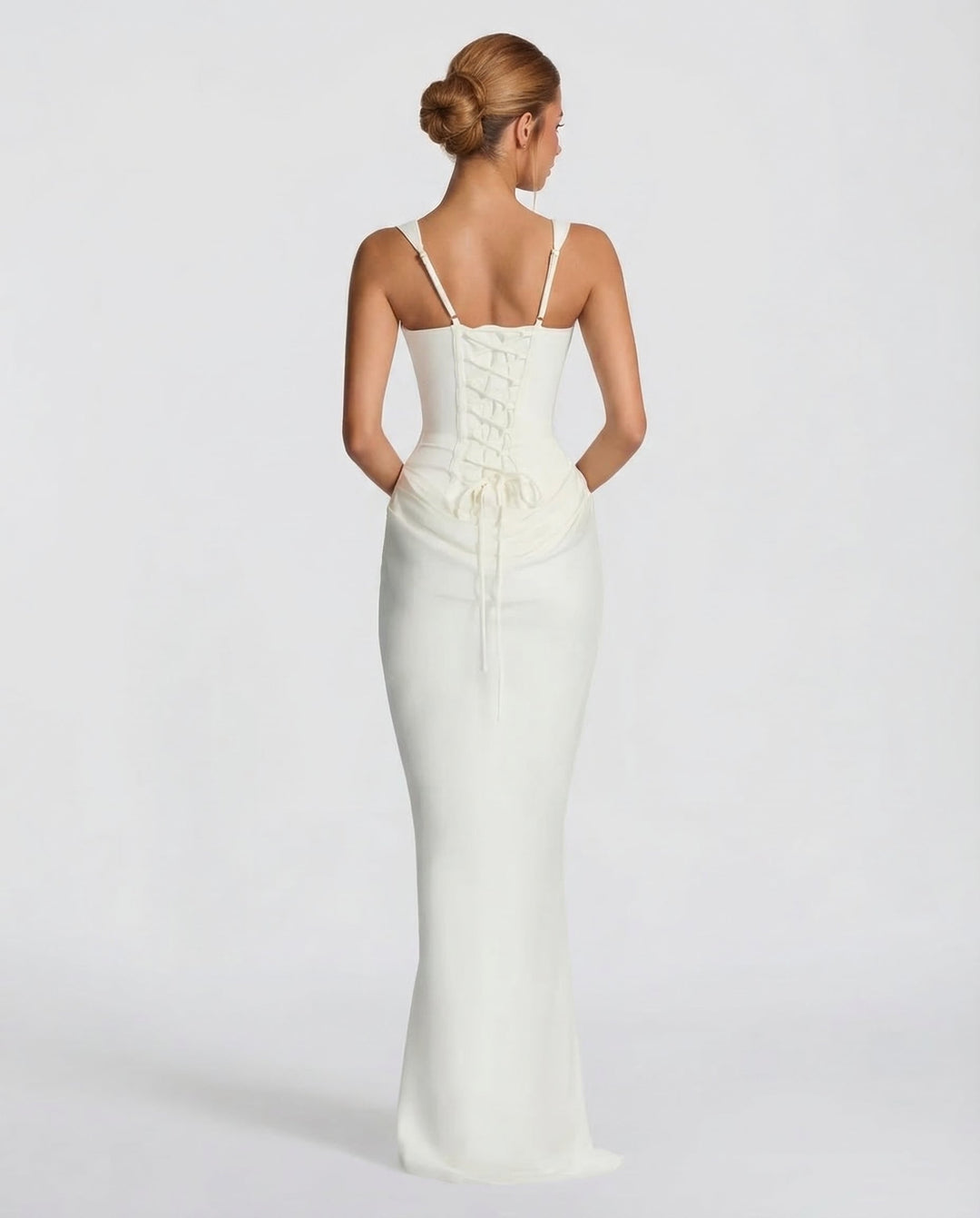 Zdenka | Abito maxi lucido con spalline regolabili