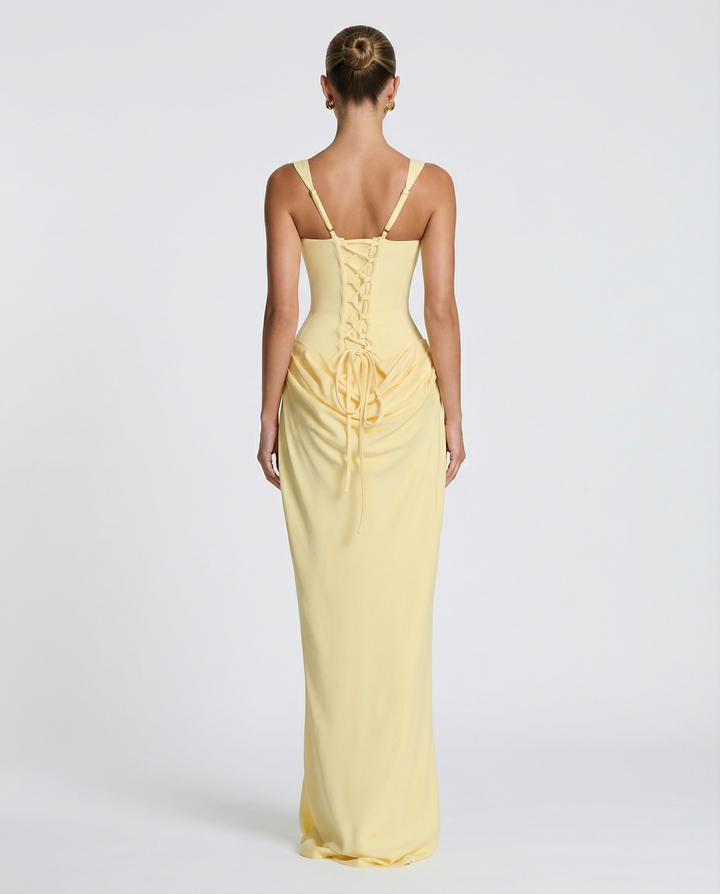 Zdenka | Abito maxi lucido con spalline regolabili