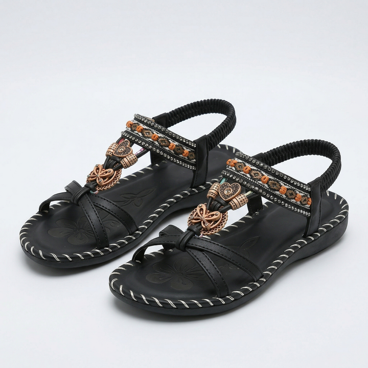 Sandali boho bassi con dettagli