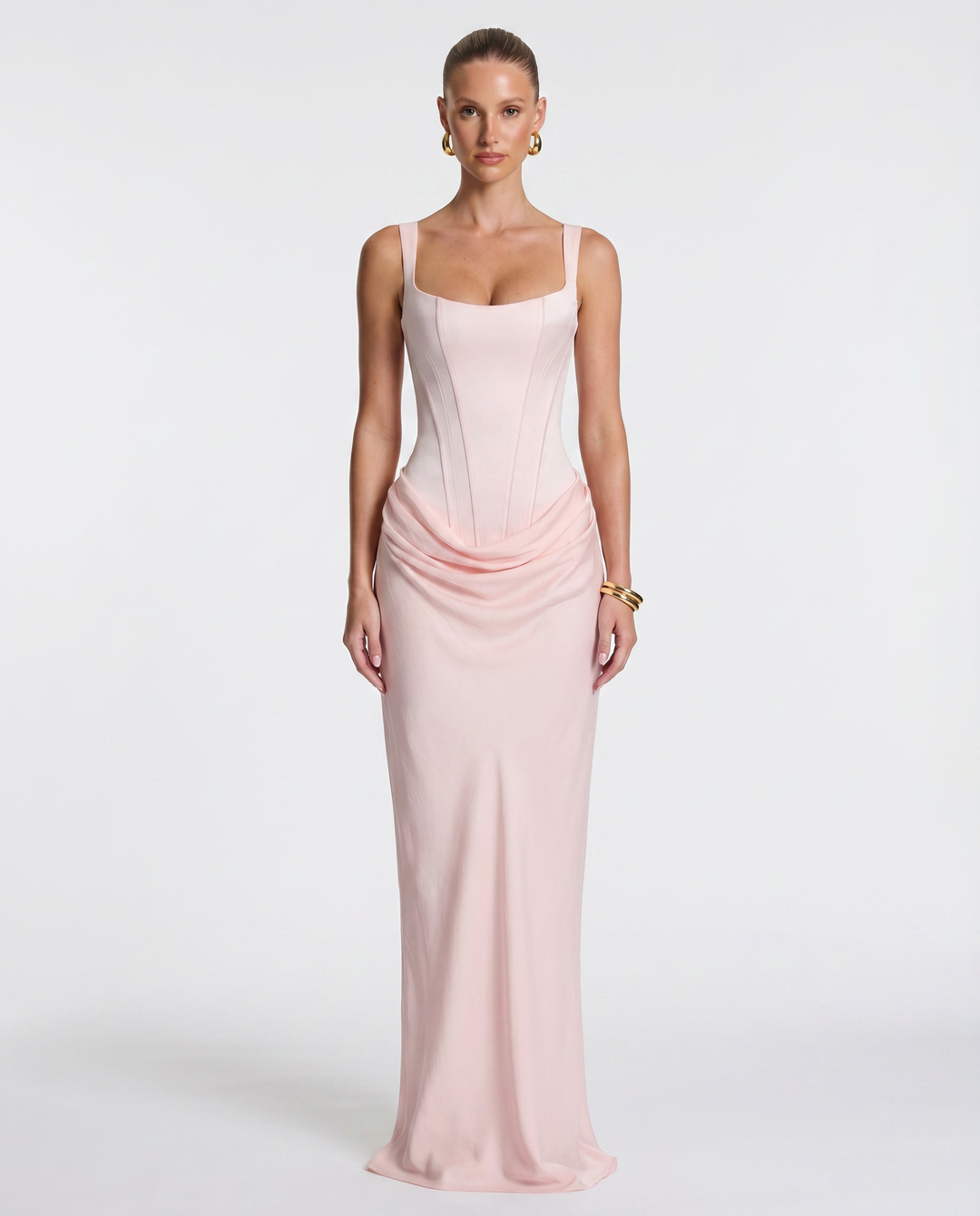 Zdenka | Abito maxi lucido con spalline regolabili