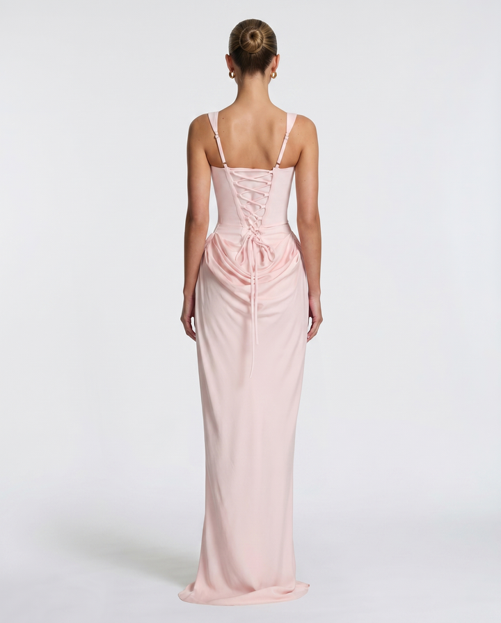 Zdenka | Abito maxi lucido con spalline regolabili