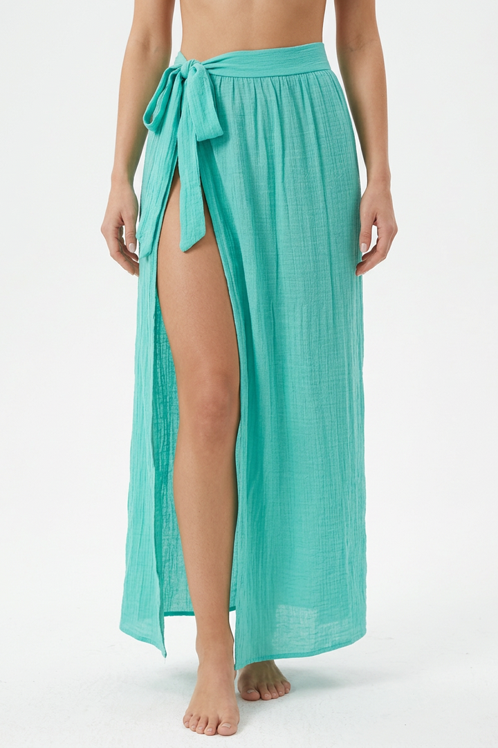 Gonna maxi da spiaggia con legatura in vita