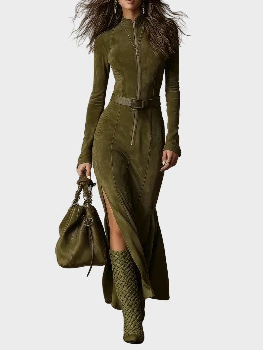 Adrianna | Abito maxi in suede