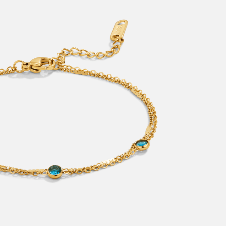 Bracciale stratificato blu Athena con dettagli lucidi