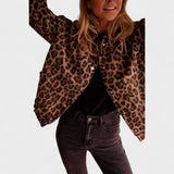 Rosa - Moderný Kabát s Leopardím Vzorom