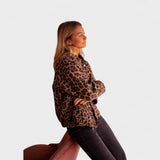Rosa - Moderný Kabát s Leopardím Vzorom