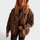 Rosa - Moderný Kabát s Leopardím Vzorom