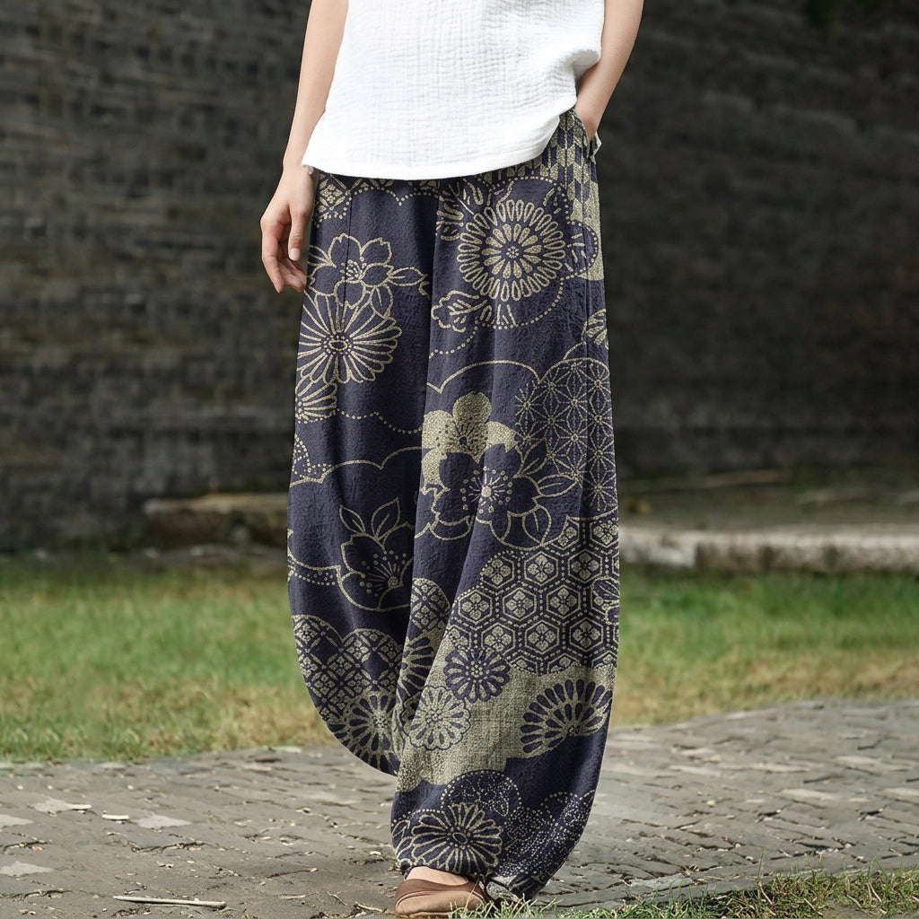 Lucienne | Pantaloni larghi blu