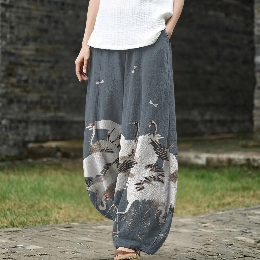 Delia | Pantaloni larghi grigi