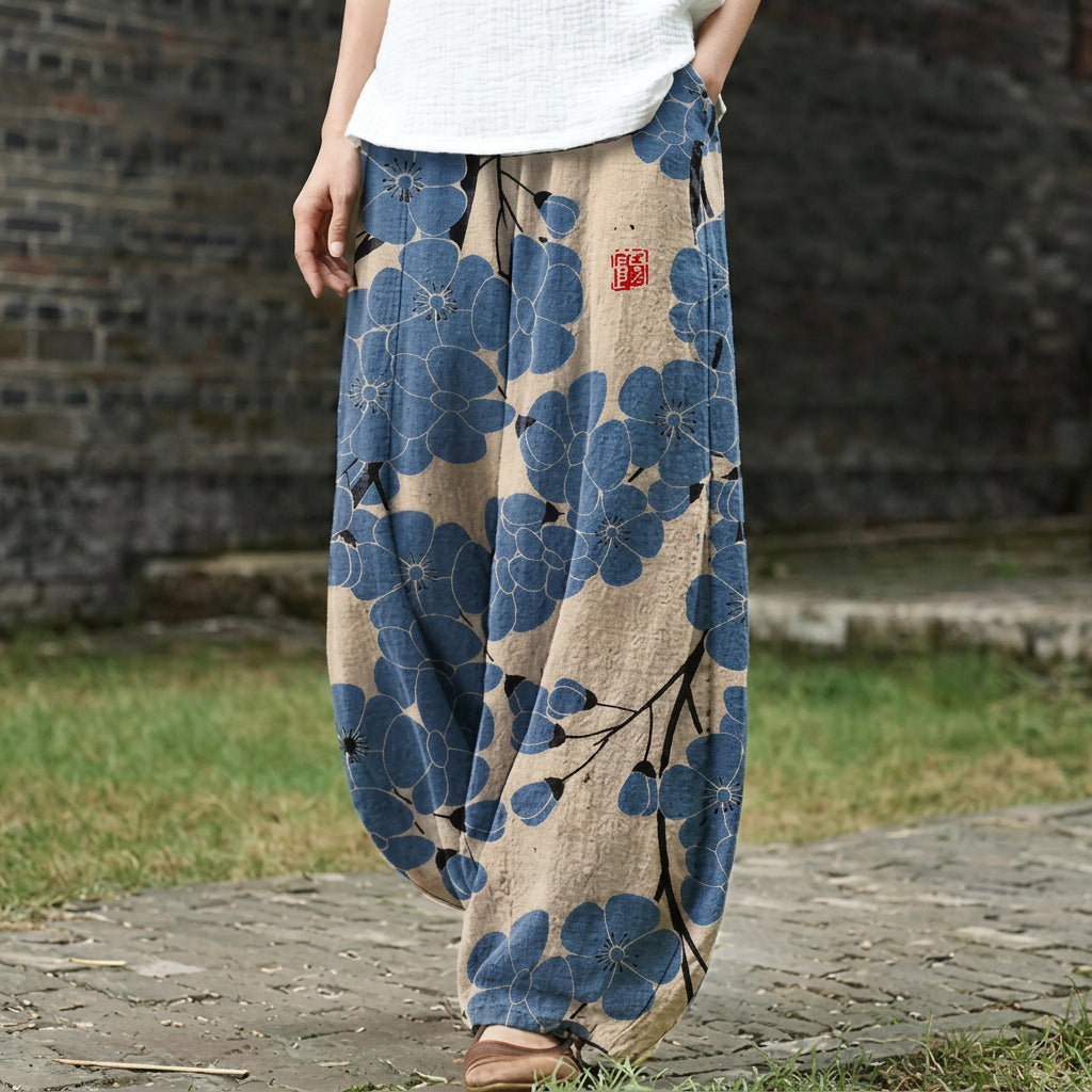 Erminia | Pantaloni larghi beige