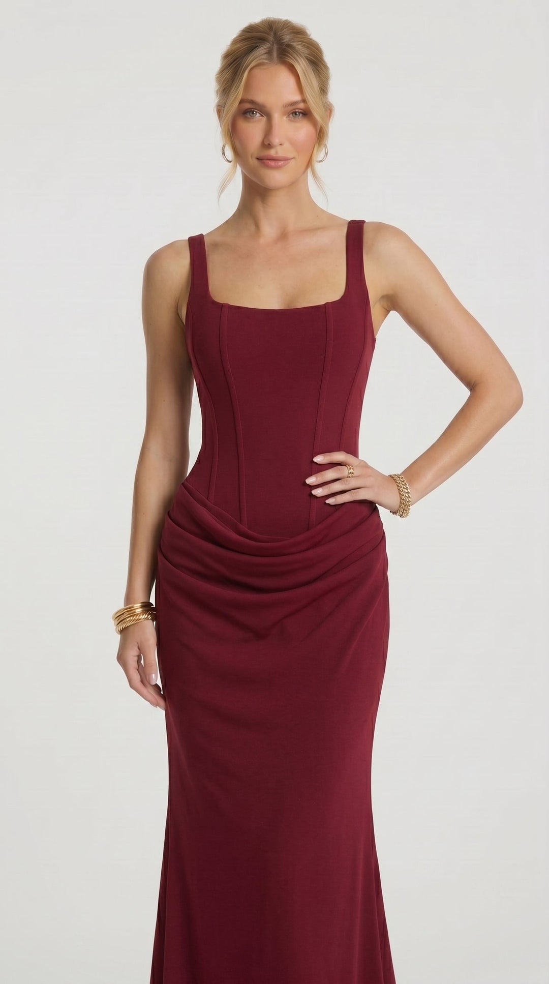 Zdenka | Abito maxi lucido con spalline regolabili