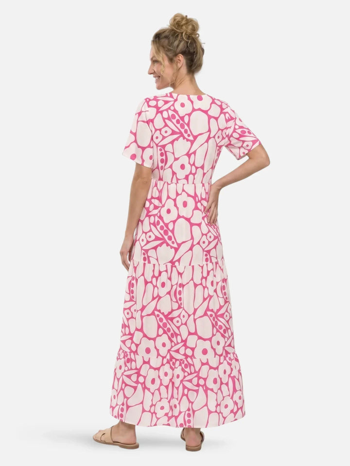 Henrieta | Abito maxi a strati floreale