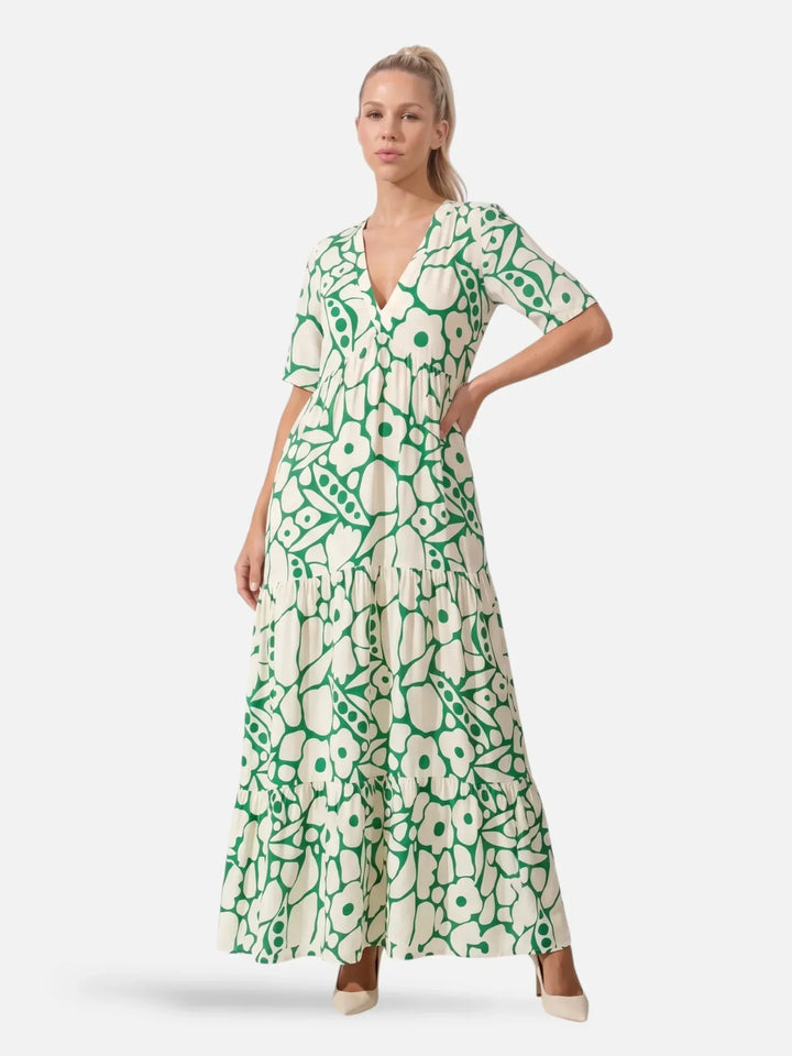 Henrieta | Abito maxi a strati floreale