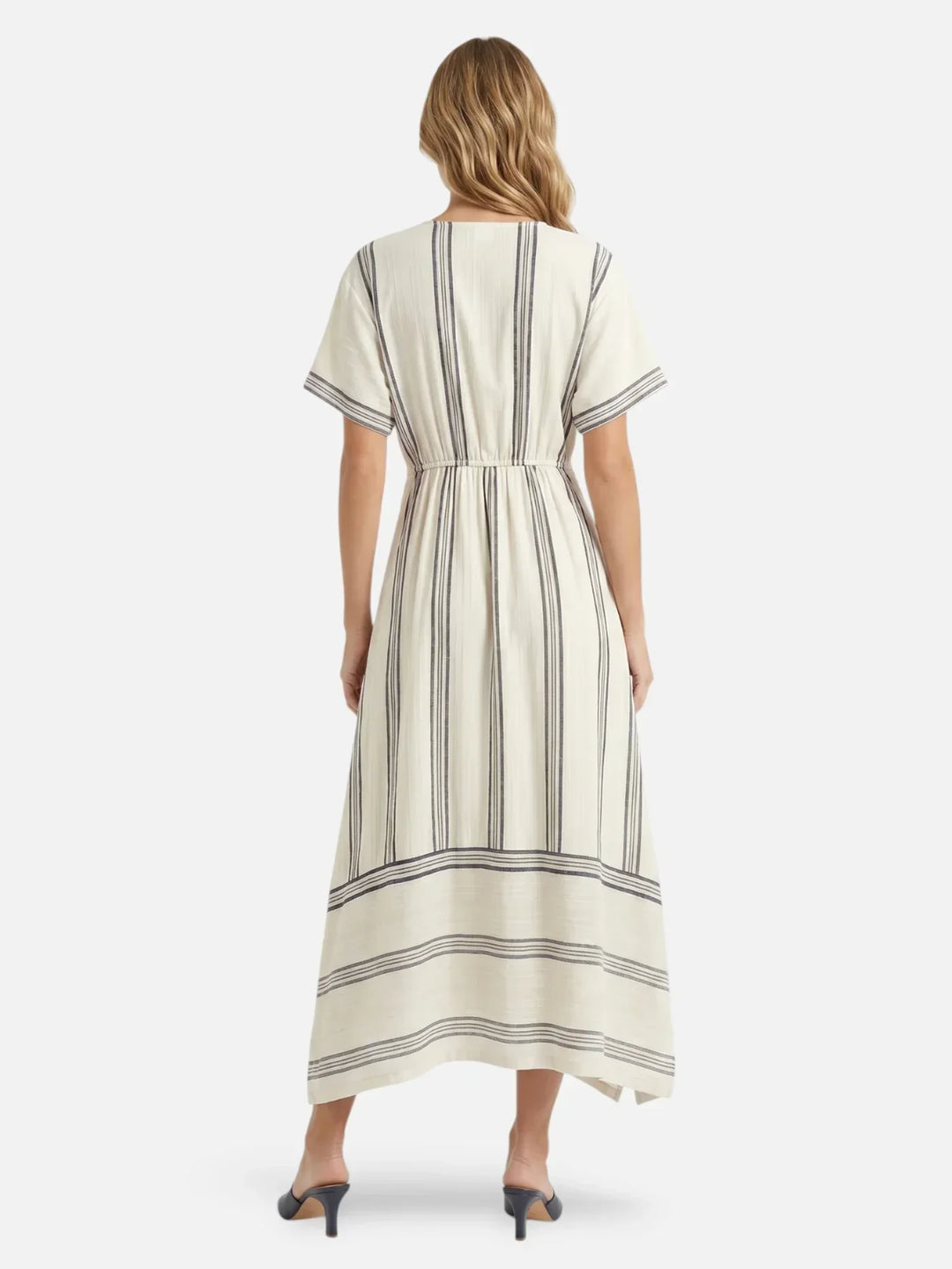 Imelda | Abito maxi a righe con scollatura a V