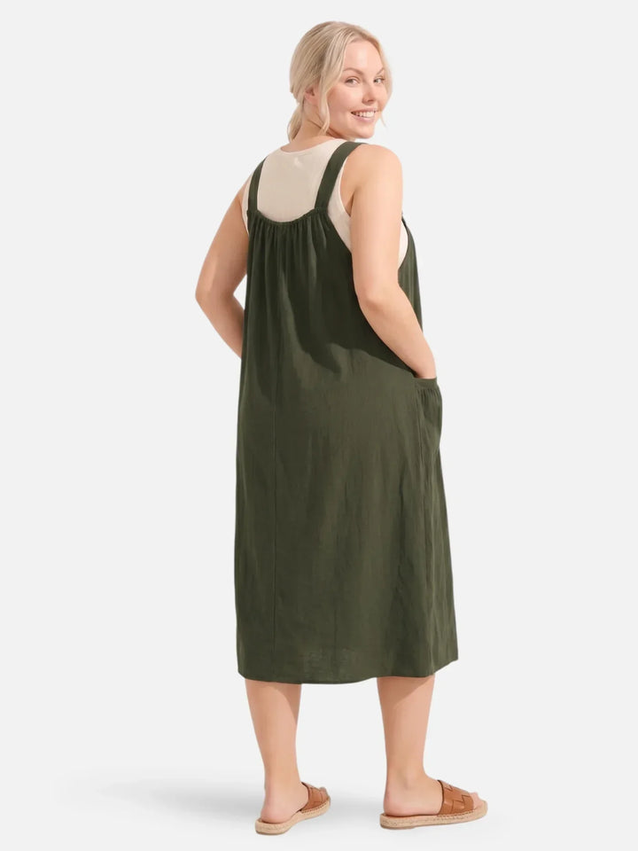 Ida | Abito midi con spalline e tasche