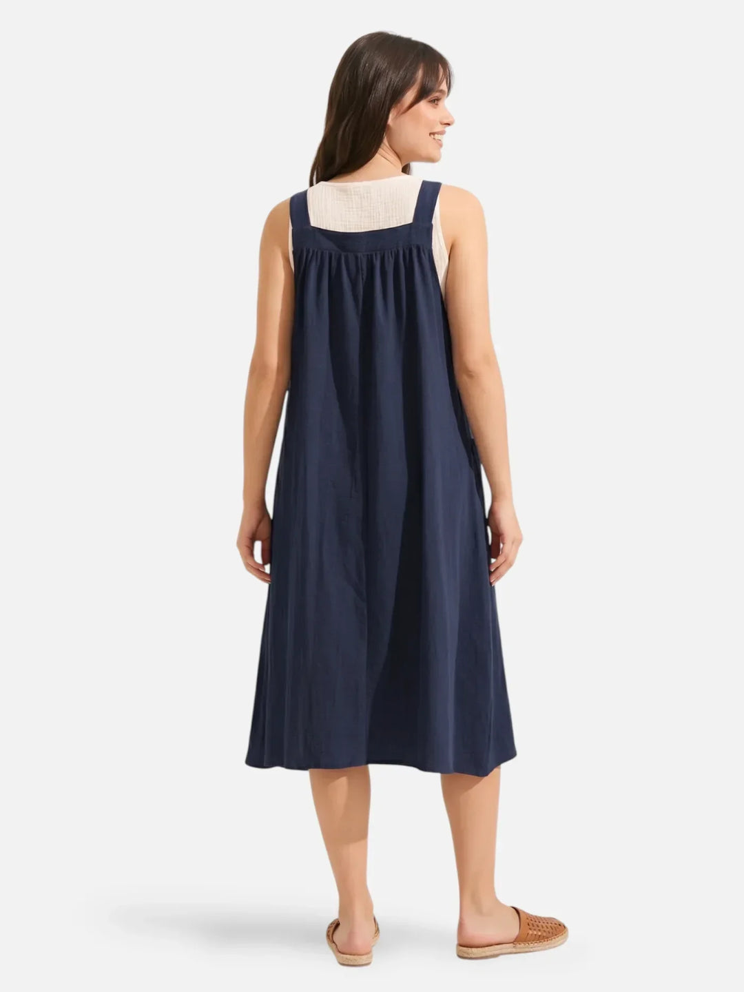 Ida | Abito midi con spalline e tasche