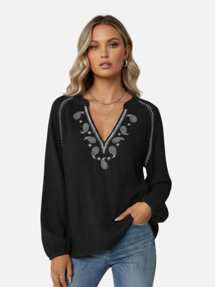 Jela | Blusa ricamata con scollatura a V