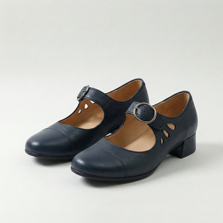 Classiche scarpe Mary Jane con tacco basso
