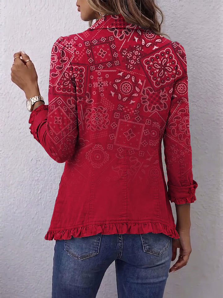 Riley | Giacca ruffle stampa