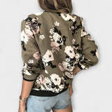 Andreia - Elegantná Kvetinová Bomber Bunda