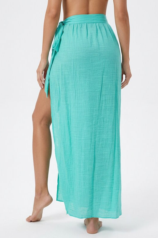 Gonna maxi da spiaggia con legatura in vita