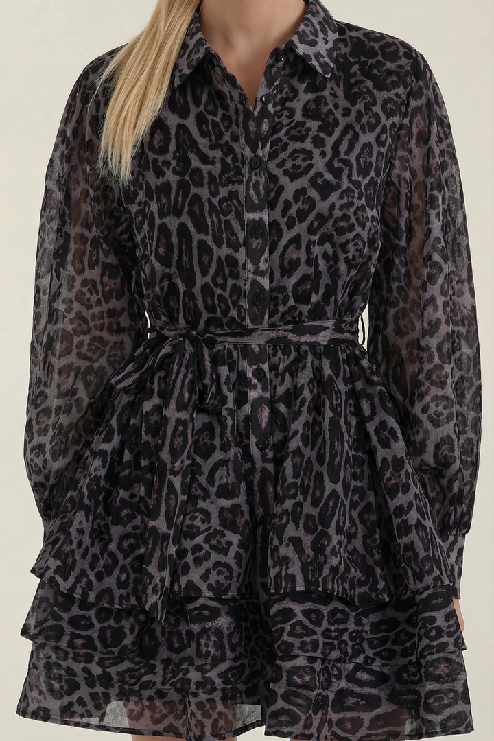 Adelína | Mini abito con stampa leopardata