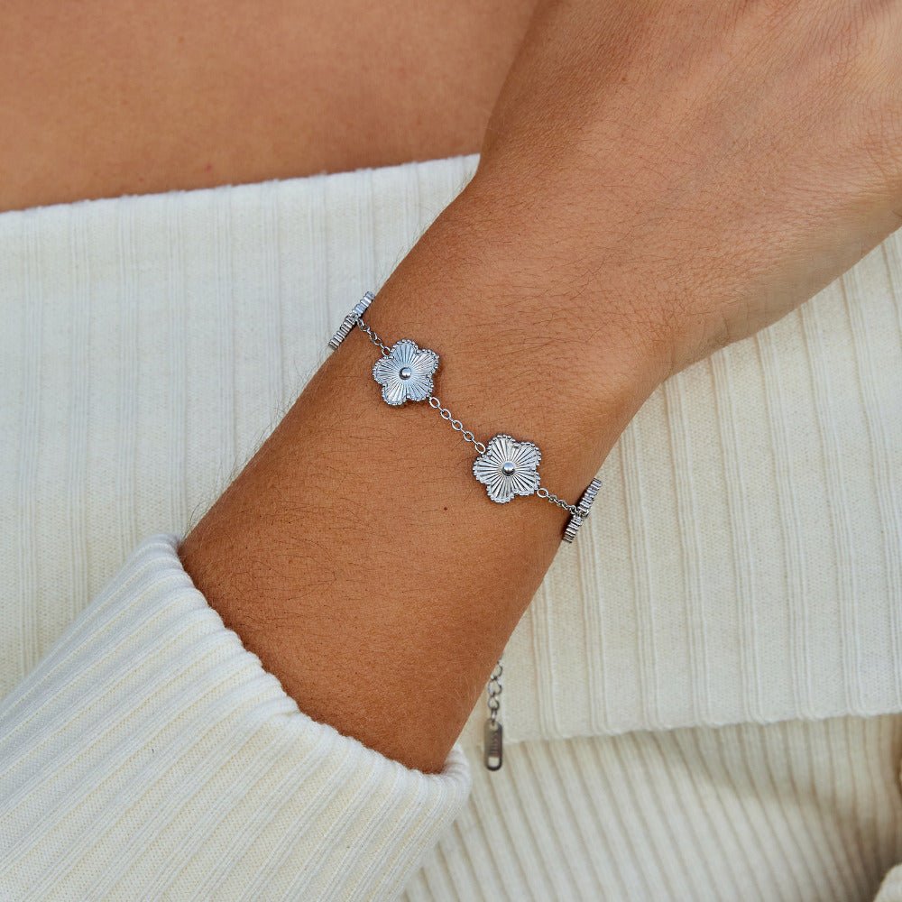 Bracciale argento con motivo di trifoglio