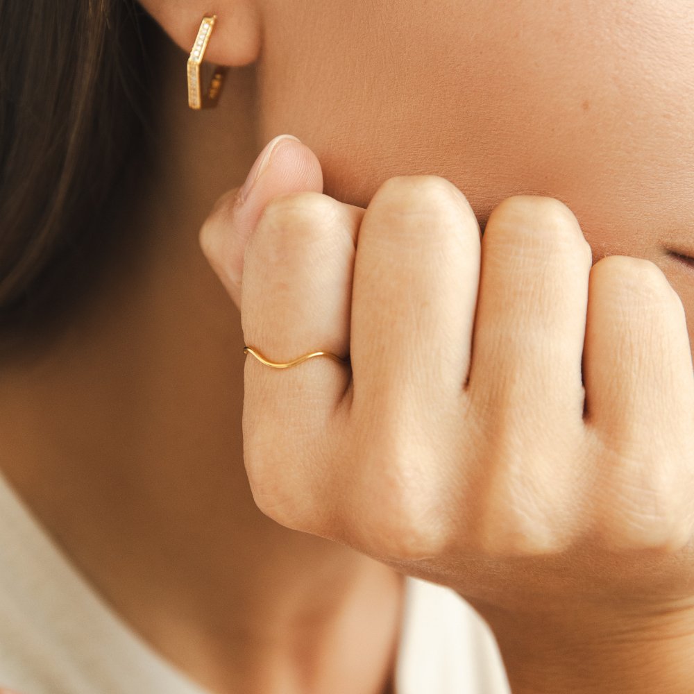 Anello a strati in oro Tina