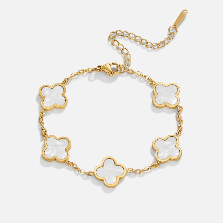 Bracciale con trifoglio bianco